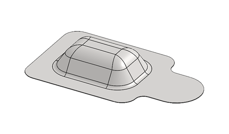 Heat Sealing - Example of a formed foil port with either a peelable or permanent foil heat seal.