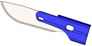 Blade inside of Blue Housing Insert Molding